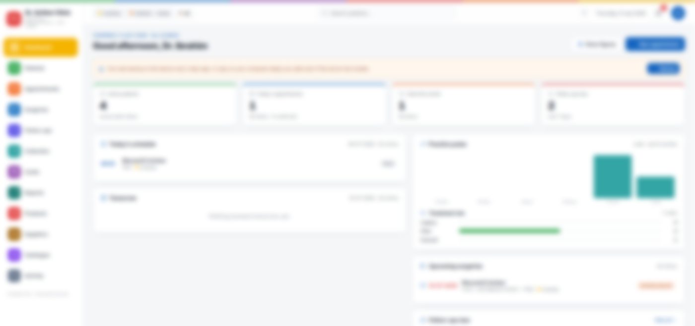 Medical CRM dashboard